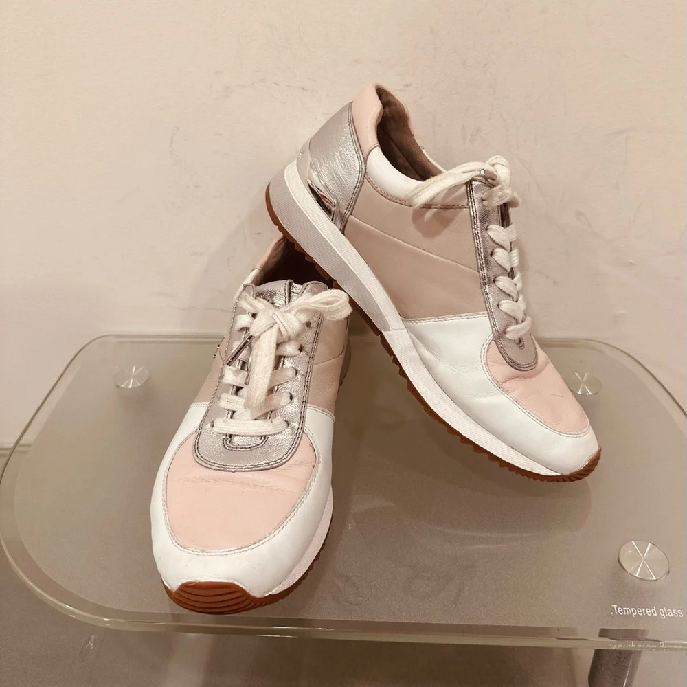 Michael KORS ALLIE Cement Soft Pink Silver Trainer Sneakers US‎ 8